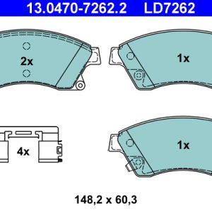 Placute frana -> CHEVROLET AVEO hatchback (T300) 1.2 benzina 69 cai -> ATE 13.0470-7262.2