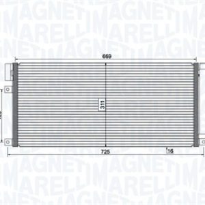 Condensator climatizare -> CHEVROLET TRAX 1.4 LPG Benzina/Autogaz (GPL) 140 cai -> MAGNETI MARELLI 350203806000