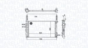 Radiator racire motor -> CHEVROLET TRAX 1.4 LPG Benzina/Autogaz (GPL) 140 cai -> MAGNETI MARELLI 350213162900