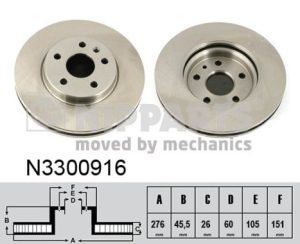 Disc frana -> CHEVROLET CRUZE hatchback (J305) 1.4 benzina 140 cai -> NIPPARTS N3300916