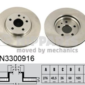 Disc frana -> CHEVROLET CRUZE hatchback (J305) 1.4 benzina 140 cai -> NIPPARTS N3300916