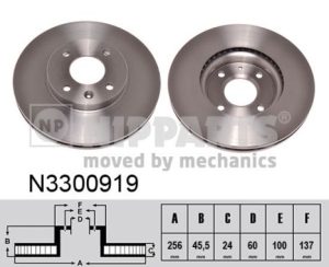 Disc frana -> CHEVROLET AVEO hatchback (T300) 1.2 benzina 69 cai -> NIPPARTS N3300919