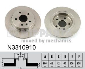 Disc frana -> CHEVROLET CRUZE hatchback (J305) 1.4 benzina 140 cai -> NIPPARTS N3310910