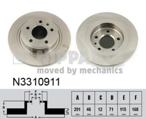 Disc frana -> CHEVROLET CRUZE hatchback (J305) 1.4 benzina 140 cai -> NIPPARTS N3310911