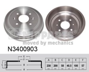 Tambur frana -> CHEVROLET SPARK (M300) 1.0 benzina 68 cai -> NIPPARTS N3400903