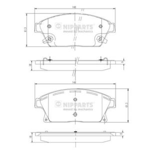 Placute frana -> CHEVROLET TRAX 1.4 LPG Benzina/Autogaz (GPL) 140 cai -> NIPPARTS N3600915