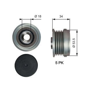 Fulie alternator -> CHEVROLET AVEO limuzina (T300) 1.4 benzina 140 cai -> GATES OAP7202