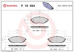 Placute frana -> CHEVROLET SPARK (M300) 1.0 benzina 65 cai -> BREMBO P 10 054