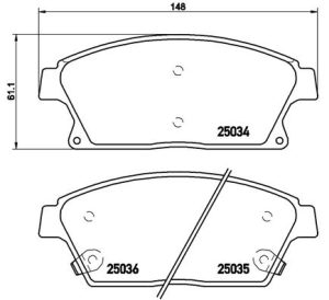 Placute frana -> CHEVROLET CRUZE Station Wagon (J308) 1.4 benzina 140 cai -> BREMBO P 59 077