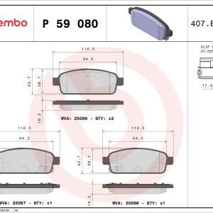 Placute frana -> CHEVROLET TRAX 1.4 LPG Benzina/Autogaz (GPL) 140 cai -> BREMBO P 59 080