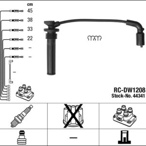 Set cablaj aprindere -> CHEVROLET SPARK (M300) 1.0 benzina 68 cai -> NGK 44341