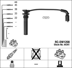 Set cablaj aprindere -> CHEVROLET AVEO hatchback (T300) 1.2 benzina 69 cai -> NGK 44341