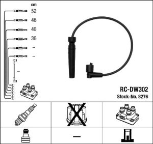 Set cablaj aprindere -> CHEVROLET CRUZE (J300) 1.6 benzina 109 cai -> NGK 8276