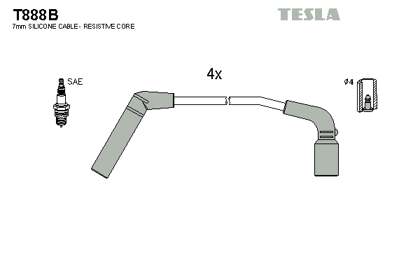 Set cablaj aprindere -> CHEVROLET SPARK 1.0 SX benzina 63 cai -> TESLA T888B