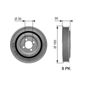 Fulie curea arbore cotit -> CHEVROLET AVEO hatchback (T300) 1.3 D diesel 75 cai -> GATES TVD1032
