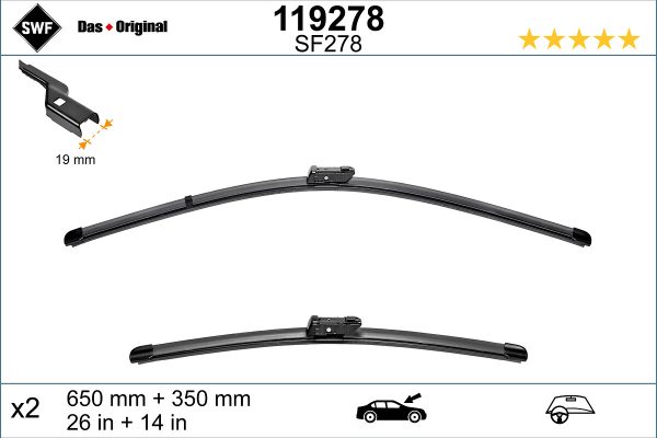 Lamela stergator -> CHEVROLET TRAX 1.4 LPG Benzina/Autogaz (GPL) 140 cai -> SWF 119278
