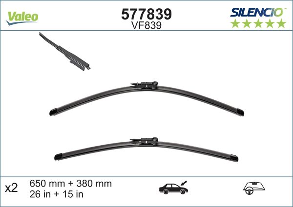 Lamela stergator -> CHEVROLET AVEO hatchback (T300) 1.2 benzina 69 cai -> VALEO 577839
