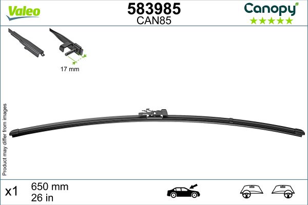 Lamela stergator -> CHEVROLET AVEO hatchback (T300) 1.2 benzina 69 cai -> VALEO 583985