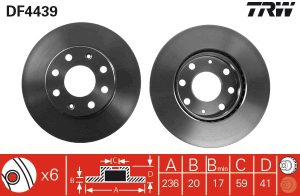 Disc frana CHEVROLET MATIZ (M200, M250) 1.0 LPG Benzina/Autogaz (GPL) 67 cai TRW DF4439