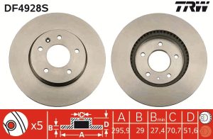 Disc frana CHEVROLET CAPTIVA SPORT 2.4 benzina 136 cai TRW DF4928S