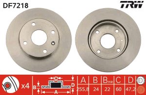 Disc frana CHEVROLET LACETTI (J200) 1.8 benzina 122 cai TRW DF7218
