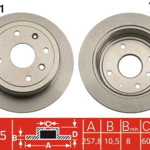 Disc frana CHEVROLET LACETTI combi (J200) 1.8 benzina 121 cai TRW DF7381