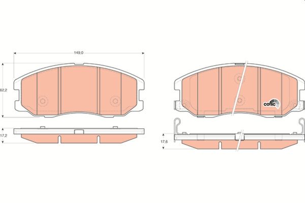 Placute frana CHEVROLET CAPTIVA Van (C100) VCDi diesel 126 cai TRW GDB1715