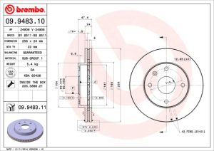 Disc frana CHEVROLET LACETTI (J200) 1.8 benzina 122 cai BREMBO 09.9483.11