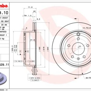 Disc frana CHEVROLET CAPTIVA SPORT 2.4 benzina 136 cai BREMBO 09.A629.11