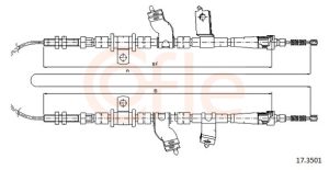 Cablu frana de parcare CHEVROLET MATIZ (M200, M250) 1.0 LPG Benzina/Autogaz (GPL) 67 cai COFLE 17.3501
