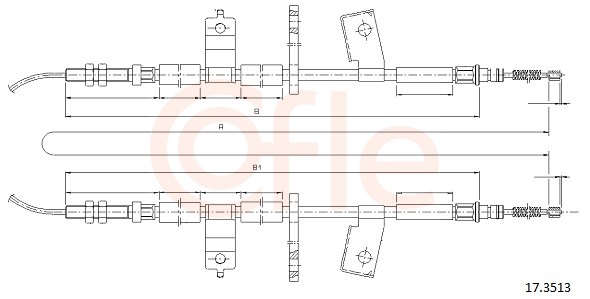 Cablu frana de parcare CHEVROLET MATIZ (M200, M250) 1.0 LPG Benzina/Autogaz (GPL) 67 cai COFLE 17.3513