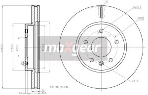 Disc frana CHEVROLET CAPTIVA Van (C100) VCDi diesel 126 cai MAXGEAR 19-2369