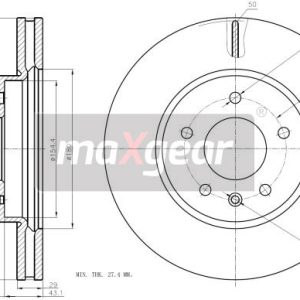 Disc frana CHEVROLET CAPTIVA Van (C100) VCDi diesel 126 cai MAXGEAR 19-2369