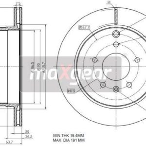 Disc frana CHEVROLET CAPTIVA Van (C100) VCDi diesel 126 cai MAXGEAR 19-2370