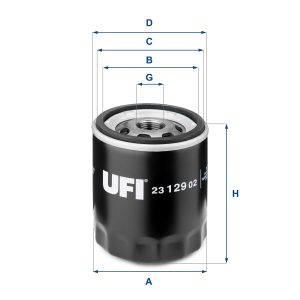 Filtru ulei CHEVROLET LACETTI (J200) 1.4 16V benzina 95 cai UFI 23.129.02