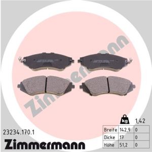 Placute frana CHEVROLET LACETTI (J200) 2.0 D diesel 121 cai ZIMMERMANN 23234.170.1