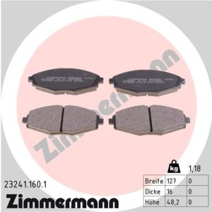 Placute frana CHEVROLET MATIZ (M200, M250) 1.0 LPG Benzina/Autogaz (GPL) 67 cai ZIMMERMANN 23241.160.1
