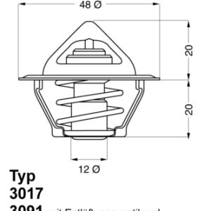 Termostat lichid racire CHEVROLET LACETTI (J200) 1.4 16V benzina 95 cai WAHLER 3017.87D2