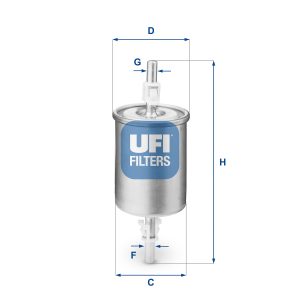 Filtru combustibil CHEVROLET MATIZ (M200, M250) 0.8 benzina 52 cai UFI 31.515.00