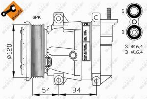 Compresor climatizare CHEVROLET NUBIRA combi 1.6 LPG Benzina/Autogaz (GPL) 109 cai NRF 32220
