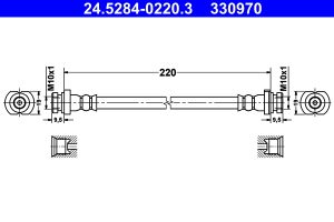 Furtun frana CHEVROLET MATIZ (M200, M250) 1.0 LPG Benzina/Autogaz (GPL) 67 cai ATE 24.5284-0220.3