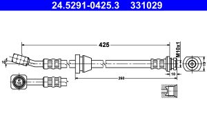 Furtun frana CHEVROLET MATIZ (M200, M250) 0.8 LPG Benzina/Autogaz (GPL) 52 cai ATE 24.5291-0425.3