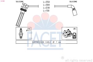 Set cablaj aprindere CHEVROLET MATIZ (M200, M250) 1.0 benzina 65 cai FACET 4.7249
