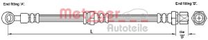 Furtun frana CHEVROLET LACETTI (J200) 1.6 benzina 109 cai METZGER 4110191