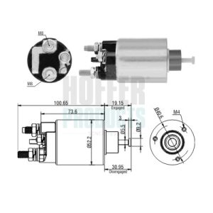 Solenoid electromotor CHEVROLET LACETTI (J200) 1.8 benzina 121 cai HOFFER 46307