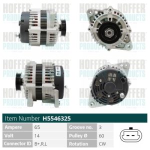 Alternator CHEVROLET MATIZ (M200, M250) 0.8 benzina 52 cai HOFFER H5546325