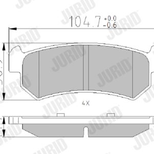 Placute frana CHEVROLET LACETTI (J200) 2.0 D diesel 121 cai JURID 573216J