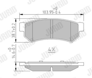 Placute frana CHEVROLET LACETTI (J200) 1.4 16V benzina 95 cai JURID 573633J