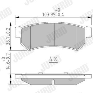 Placute frana CHEVROLET LACETTI (J200) 2.0 D diesel 121 cai JURID 573633J