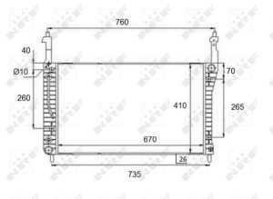 Radiator racire motor CHEVROLET CAPTIVA Van (C100) VCDi tractiune integrala diesel 150 cai NRF 58509